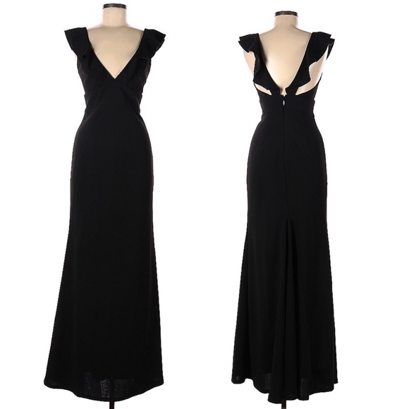 Lulus Perfect Opportunity Black Maxi Dress with Ruffle Straps Size Medium - Picture 3 of 10